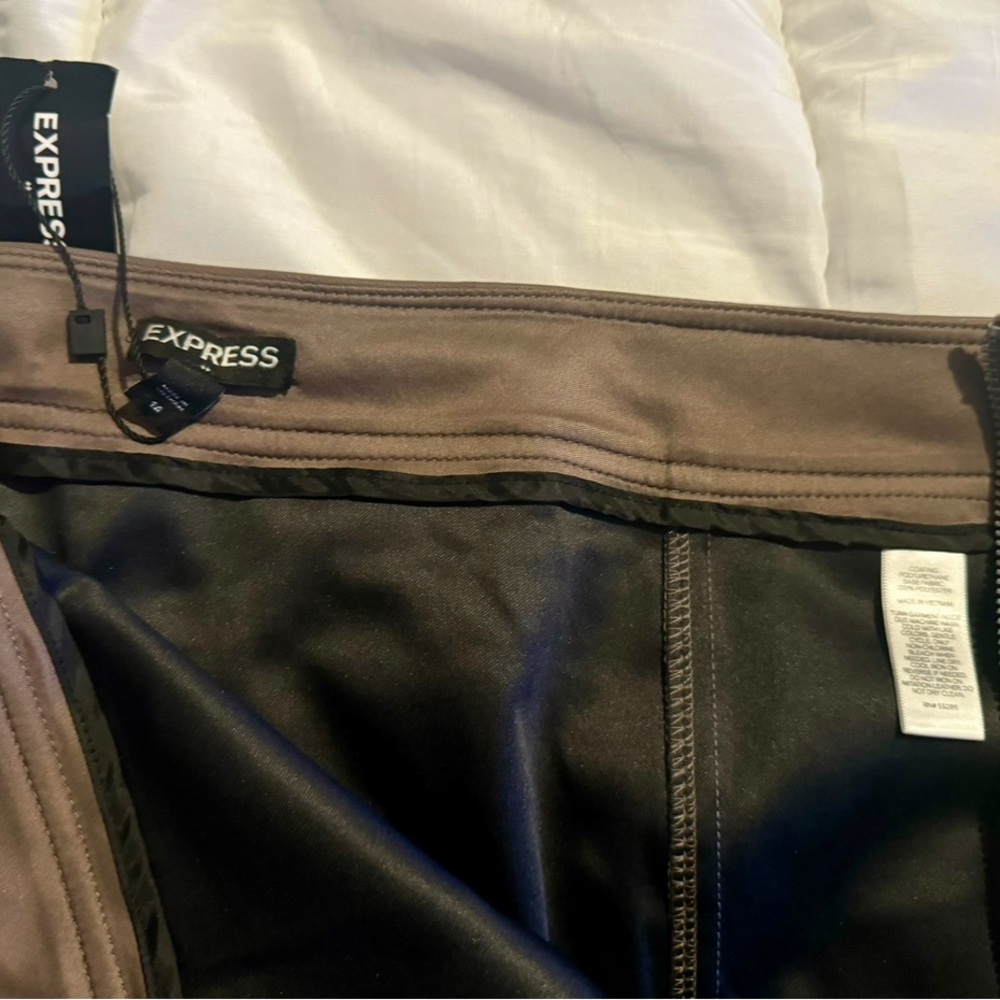 Express Brown Leather Skirt (never worn) - Picture 2 of 3